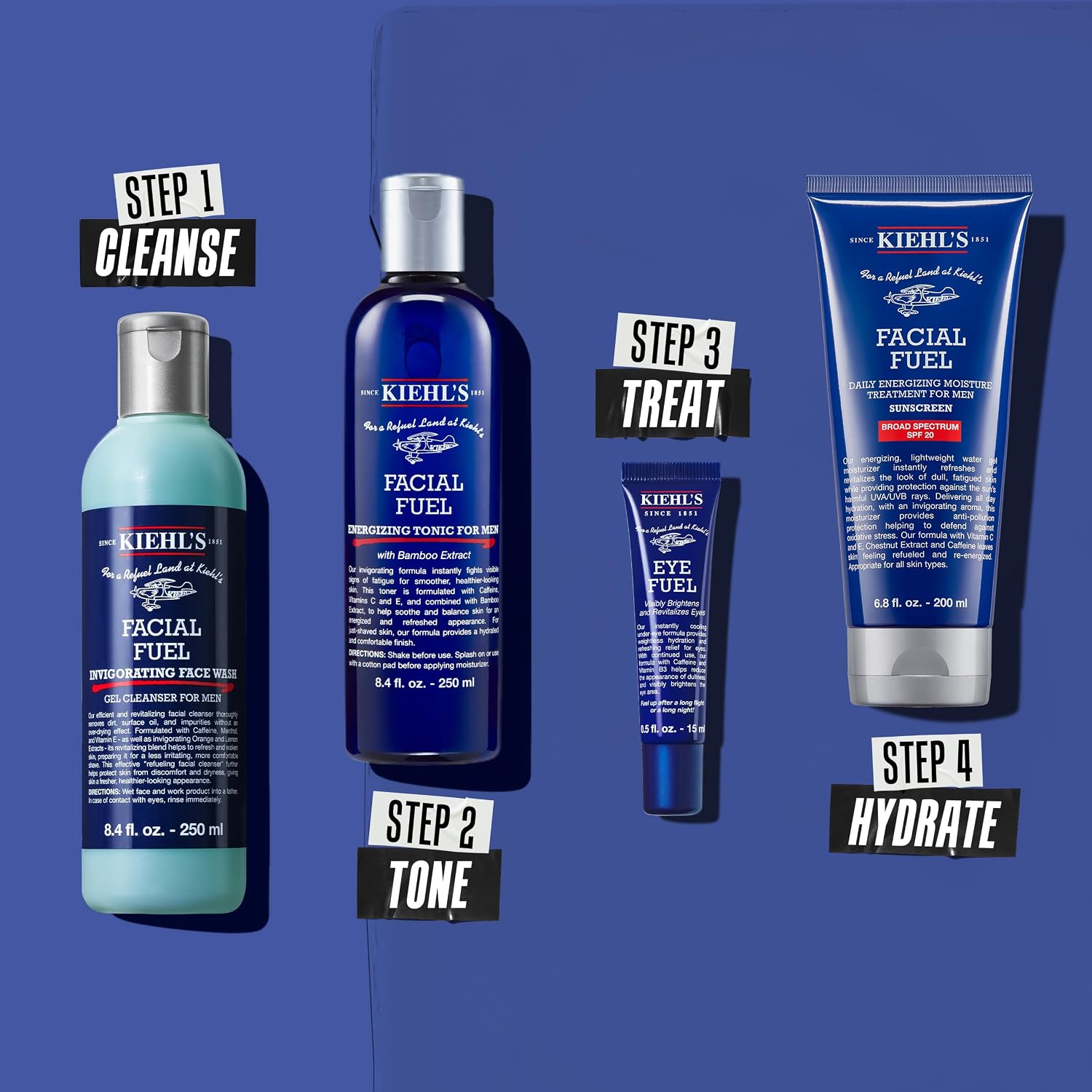 Kiehl'S Facial Fuel Moisturizer With Spf 20 For Men, Energizing Face Moisturizer For Dull Skin, Non-Greasy Feel, Hydrating Lotion And Broad Spectrum Sunscreen, With Caffeine, Vitamin C & Vitamin E
