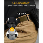 Chaoren 1.5" Nylon Ratchet Belts For Men - Adjustable Casual Work Belt With Slide Buckle - Trim To Fit