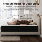 Novilla 12 Inch Queen Mattress, Cooling Queen Hybrid Mattress With Upgraded Individual Coils & Gel Memory Foam, Enhanced Support, Motion Isolation, Pressure Relief, Certipur-Us
