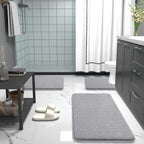 OLANLY Thick Memory Foam Bath Mat Rug 30x20, Extra Soft Absorbent Bathroom Rugs, Quick Dry Bath Mats, Non-Slip, Machine Washable Carpet for Bathroom, Tub and Shower, Home Decor Accessories, Grey