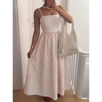 Caracilia Womens Maxi Dresses Gingham Spaghetti Strap Back Smocked Flowy Long Sundress Summer Beach Vacation Clothes 2026