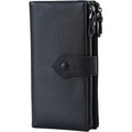 Bveyzi Women Soft Leather Rfid Blocking Bifold Slim Wallets Ladies Credit Card Holder Double Zipper Pocket | Soft