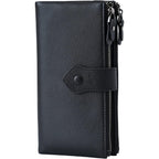 Bveyzi Women Soft Leather Rfid Blocking Bifold Slim Wallets Ladies Credit Card Holder Double Zipper Pocket | Soft
