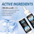 5% Minoxidil for Men, Minoxidil for Women Hair Growth Treatment, Beard Growth Serum, Biotin & Castor Oil Enriched,Strengthens Weak Roots, Repairs Thinning Hair (120ml)