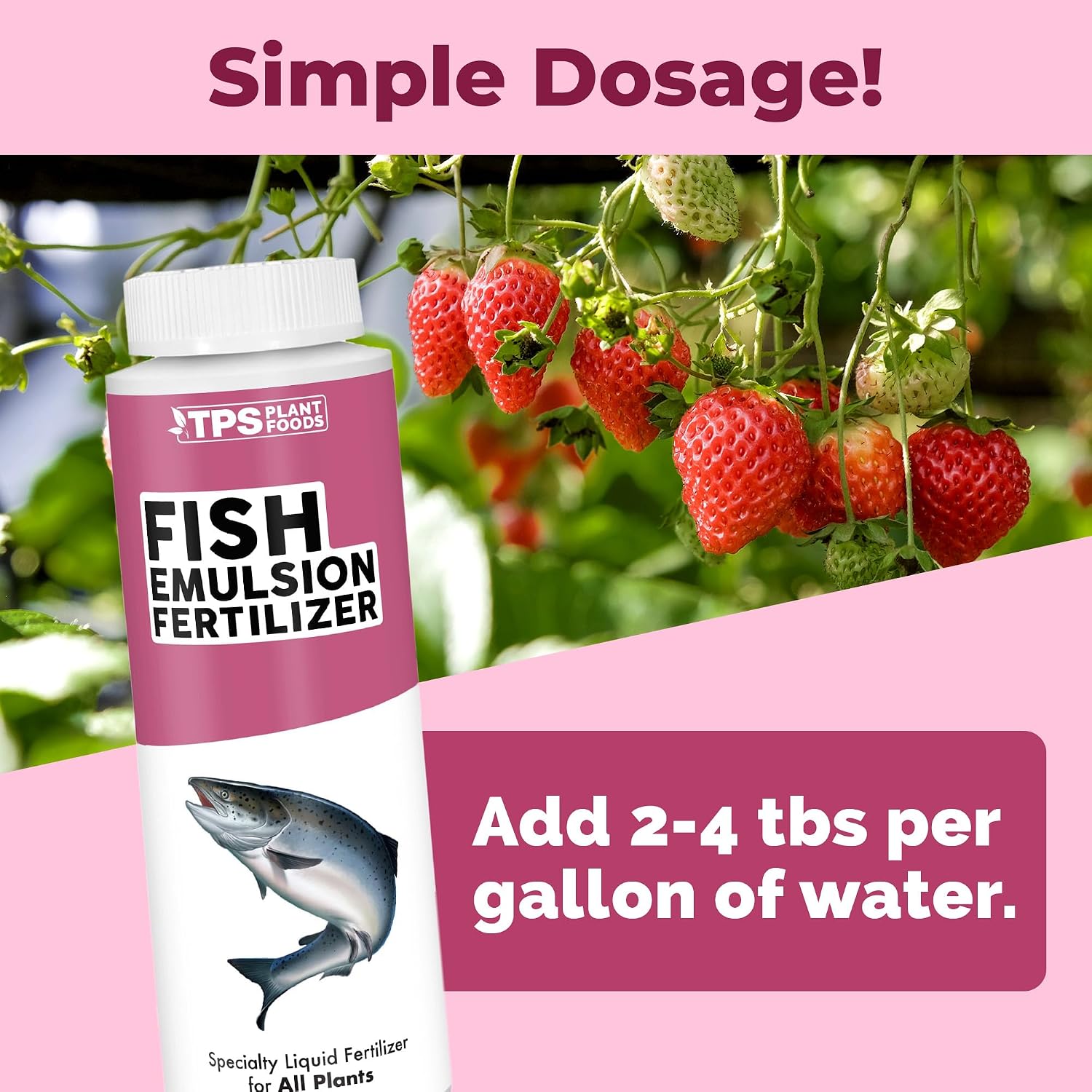 Fish Emulsion Fertilizer – Liquid Salmon Supplement For Fast Nutrient Uptake, Lush Green Growth & Stronger Roots, 8 Oz