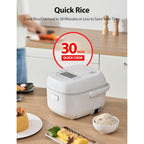 Toshiba Mini Rice Cooker, 3 Cups Uncooked Small Rice Cooker, Steamer & Warmer, With Fuzzy Logic And One-Touch Cooking, 24 Hour Delay Timer And Auto Keep Warm Feature, White