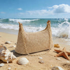 Beach Bags for Women Summer Straw Purse Boho Woven Shoulder Bag Crochet Purse Vacation Tote Handbag