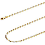 14k REAL Yellow/White/Two Tone Gold Solid 14mm, 12mm, 9.5mm, 8mm, 7mm, 6mm, 5mm, 4mm, 3mm, 2.5mm, 2mm Cuban Concave Curb Chain Necklace/Bracelet