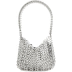 Women'S Metallic Disc Party Handbag - Metal Sequin Top Handle Bag For Parties