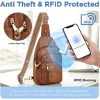 Anti Theft Crossbody Bags for Women RFID Sling Bag, Vegan Leather Cross Body Travel Purse for Women Men