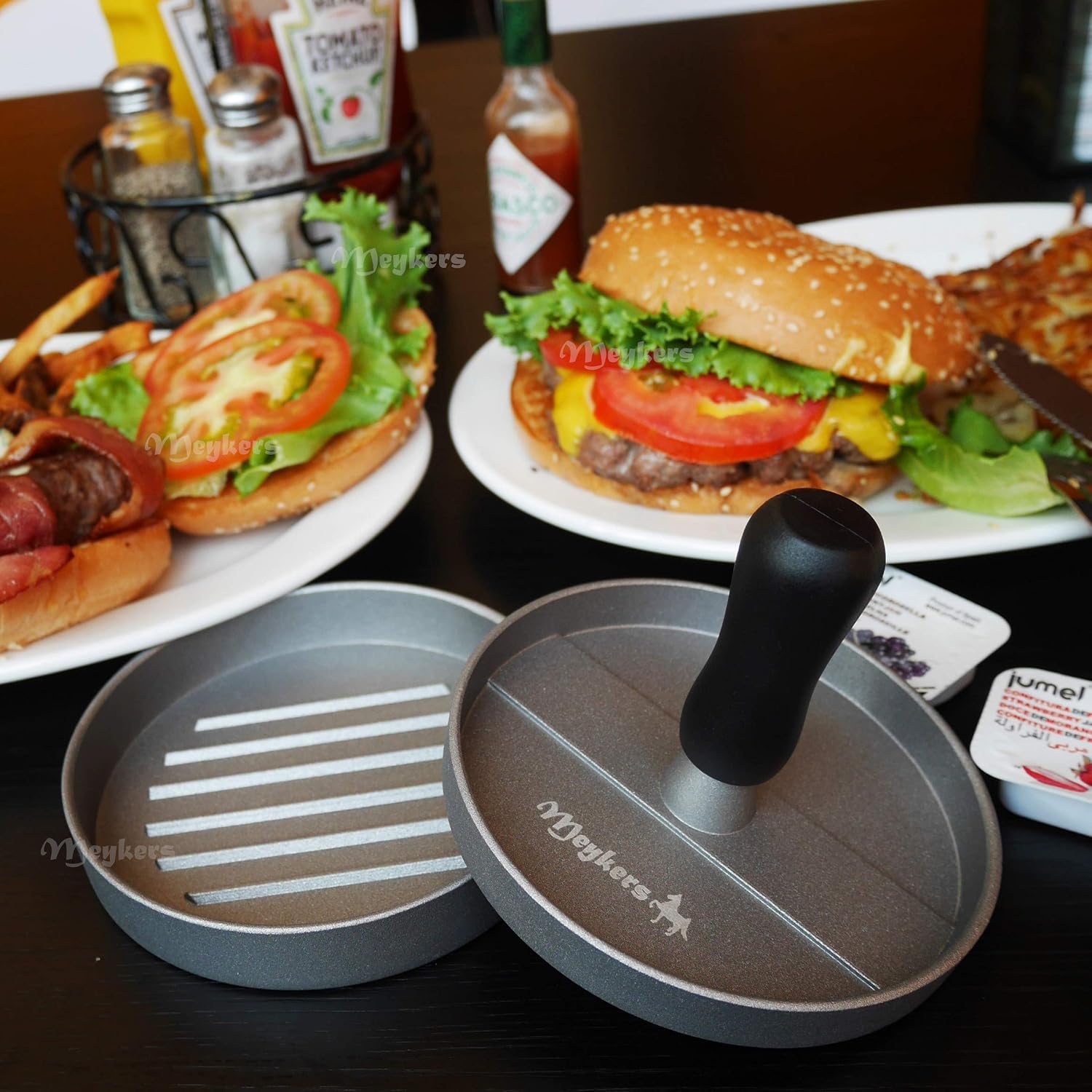 Burger Press 150 Patty Papers Set | Non-Stick Hamburger Press Patty Maker Mold With Free Wax Paper Sheets | Meat Beef Cheese Veggie Burger Maker For Grill Griddle Bbq Barbecue | Bpa Free