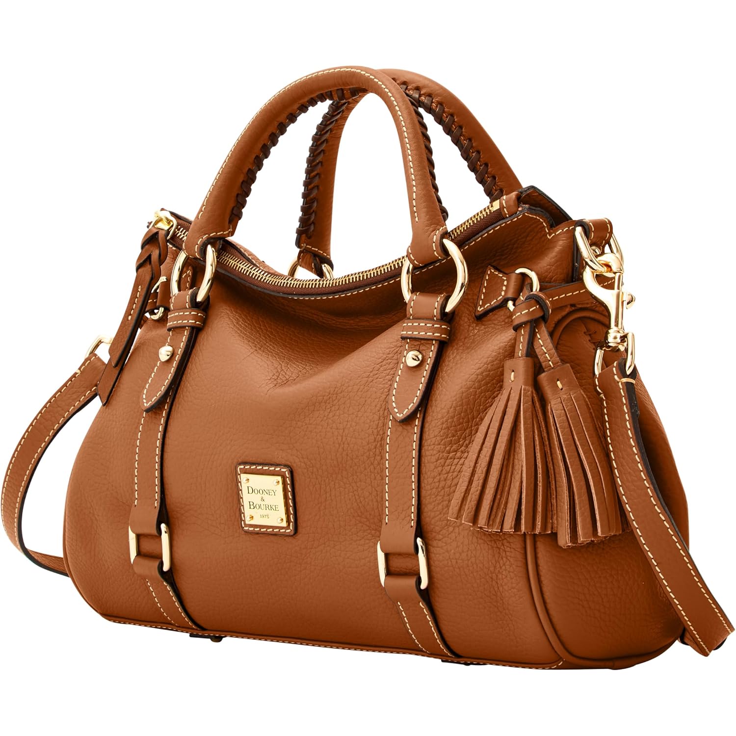 Dooney & Bourke Satchel Bags For Women, Pebble Grain Leather Handbag With Adjustable Shoulder Strap