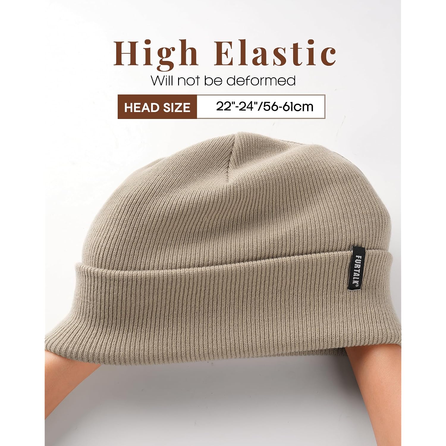 Furtalk Beanie Hat For Men Women Winter Hats For Women Men Soft Warm Unisex Cuffed Beanie Knitted Skull Cap