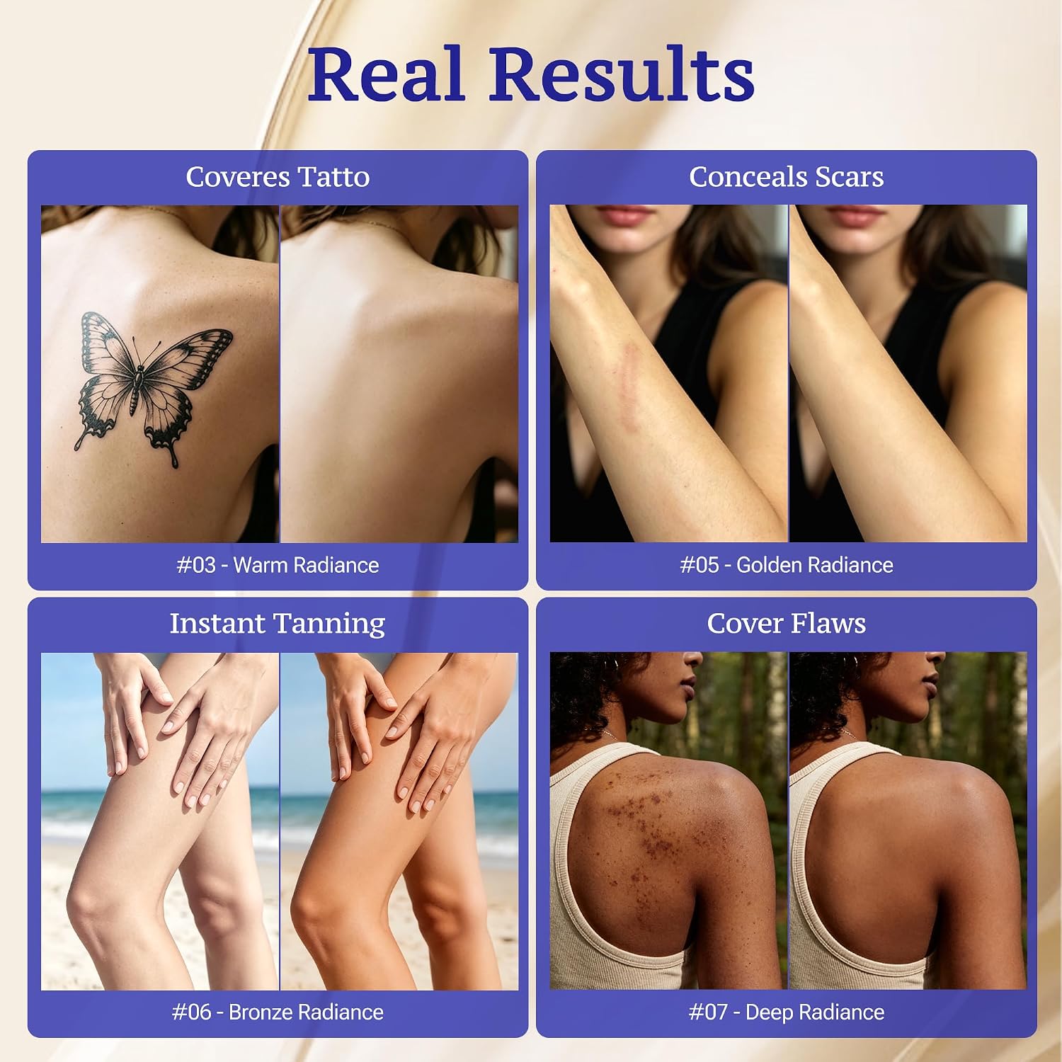 Body Coverage Perfector, Tattoo Cover Up Makeup Waterproof Body Full Coverage Concealer For Bruises Scars Veins, Long Lasting Leg Tattoo Concealer Foundation For Wedding Dating, 3.5Oz Natural Radiance