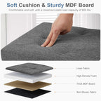 Dumos 43 Inch Folding Storage Ottoman Bench, Large Hidden Storage Chest With Thicker Foam Padded Seat, End Of Bed Foot Rest Stool For Bedroom Living Room Entryway, Load 660 Lbs, Grey