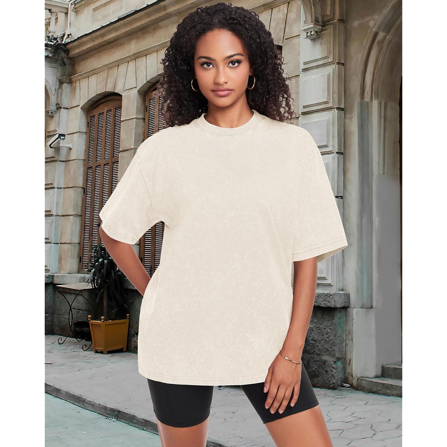 Oversized Tshirts For Women Short Sleeve Crew Neck Vintage Washed Basic Loose Casual Tees 2026