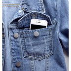 Women'S Casual Jean Jacket Distressed Ripped Denim Jacket Coat With Pockets