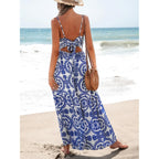 Cupshe Women'S Maxi Dress Floral Print Twisted V Neck Sleeveless Long Dress Summer Casual Dress