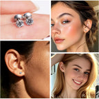 Limerencia Lab Grown Diamond Stud Earrings, Titanium White Gold Plated, VS1 Clarity, Round Cut, Hypoallergenic Screw Back Diamond Stud Earrings Jewelry Gifts for Women, 4 mm/CTTW approx.0.60 ct