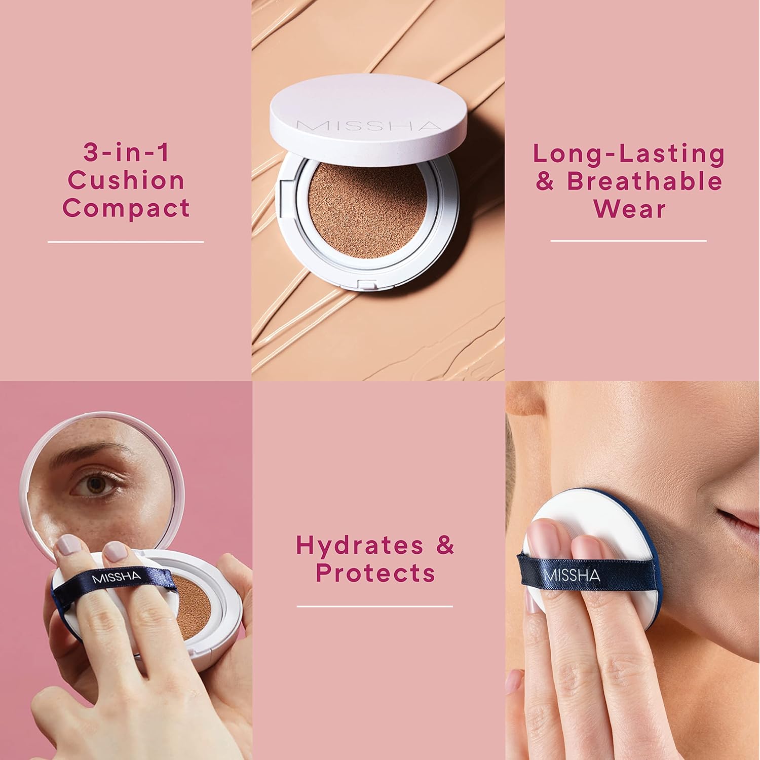 MISSHA Magic Cushion Foundation No.23 Natural Beige for Light with Neutral Skin Tone, Flawless Coverage, Dewy Finish, Easy Application for All Skin Types