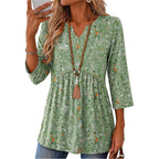 Zeagoo 3/4 Length Sleeve Womens Tops 2026 Blouses For Women Dressy Casual Fashion Clothing V Neck T-Shirts Summer Outfits