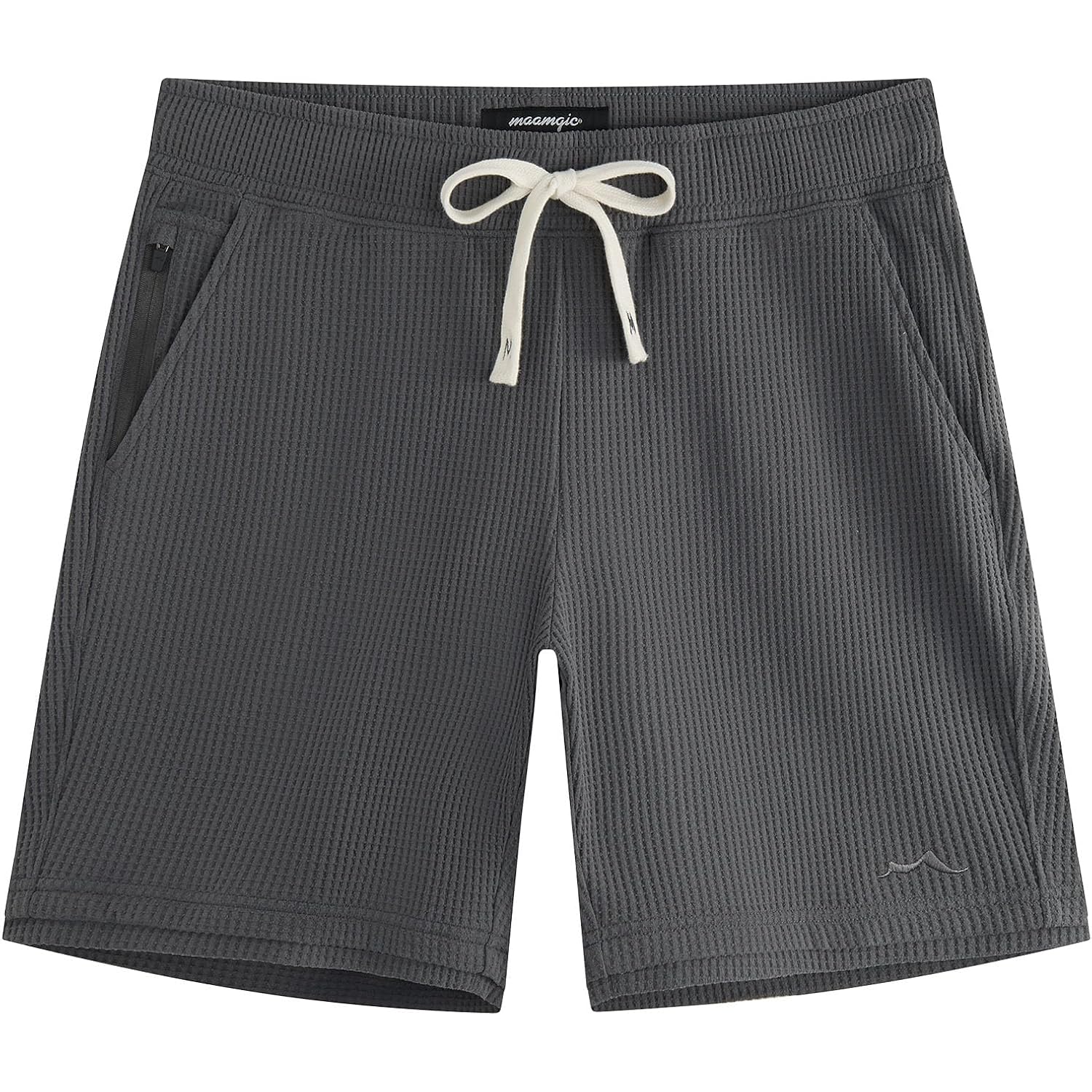 Maamgic Mens Shorts Casual 7 Inch With Elastic Waist And Multiple Pockets Waffle Shorts For Lounge
