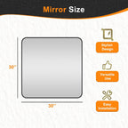 Bathroom Vanity Mirror, Black Framed Bathroom Mirror For Over Sink, High-Definition Bathroom Mirror, Versatile Bathroom Vanity Mirror, Hangs Horizontally Or Vertically(30X30, Black)