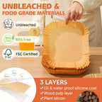 Air Fryer Liners Disposable 125Pcs, 8" Parchment Paper For 5-8Qt, Nonstick | Square Unbleached Airfryer Basket Liners,Oil-Proof, Greaseproof For Baking, Roasting, Microwave, Oven Air Fryer Accessories