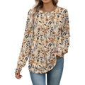 Zeagoo Women's Casual Long Sleeve Shirts Crew Neck Round Hem Loose T-Shirts Tunic Tops with Thumb Holes