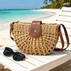 Straw Bag Beach Purse Summer Purses For Women Vacation Handbags Woven Crossbody Bags Straw Shoulder Bag