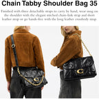 COACH Women's Quilted Glazed Leather Chain Tabby Shoulder Bag