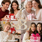 Gold Plated Alphabet Initial Letter Keyring Keychain for Women Girls Crystal Key Chains for Wallet Backpack Bag Charm