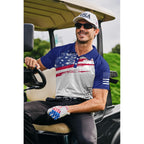 Mainfini Men'S Patriotic Polo Shirts Stretch Upf 50+ Short Sleeve Raglan American Graphic Golf Shirt (S-3Xl)
