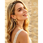 16 Pairs Starfish Chunky Gold Hoop Earrings Set for Women, Beach Shell Style Stack Statement Earrings, Hypoallergenic Lightweight Gold Plated Trendy Summer Jewelry Gift