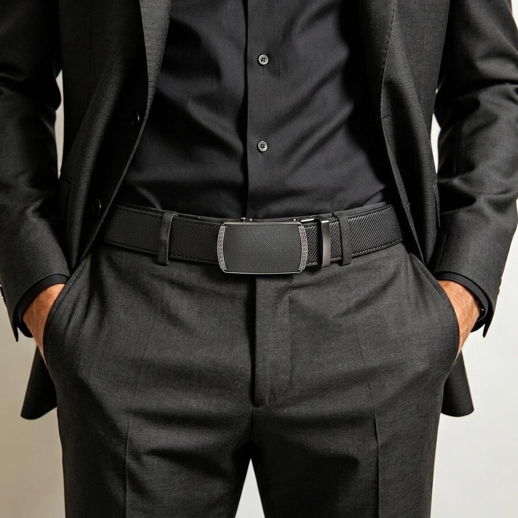 Goiacii Men Belt Ratchet Leather Belt Effortless Style For Men'S Dress Casual Jeans Trim To Fit