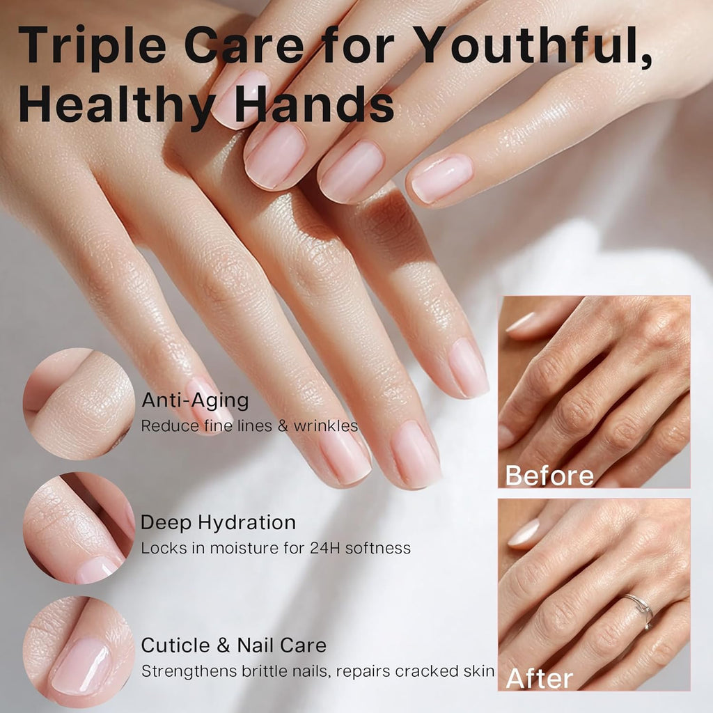 VRAIKO OUHOE Retinol Anti-Aging Hand Cream, Mineral Hand Moisturizer with Retinol, Shea Butter and Collagen, for Younger Looking Hands, Soft Smooth Skin, Nails & Cuticles (1pc)