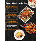 Nuwave Bravo Xl Pro Air Fryer Toaster Oven, Improved 100% Super Convection, Quicker & Crispier Results, 100 Presets, Multi-Layer Even Cooking, 50-500F, Smart Probe, Pfas Free, 30Qt, Stainless Steel