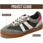 Project Cloud 100% Genuine Leather Casual Sneakers For Women - Memory Foam Insoles - Womens Shoes & Lightweight Women'S Fashion Sneakers - Slip On Shoes For Women Footwear (Verdy)