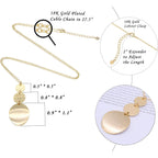 PERNNLA PEARL Long Disc Pendant Necklace for Women 18K Gold Plated Sweater Chain Fashion Jewelry