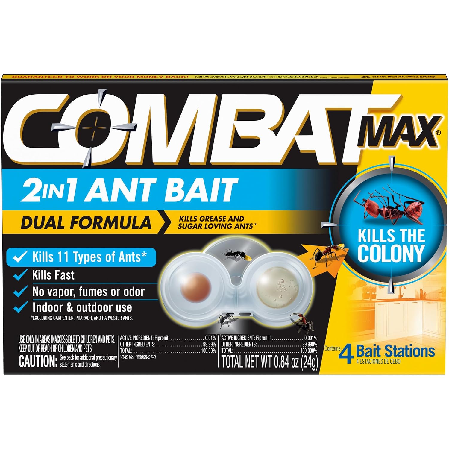 Combat Max 2 In 1 Ant Bait Station, 4 Count