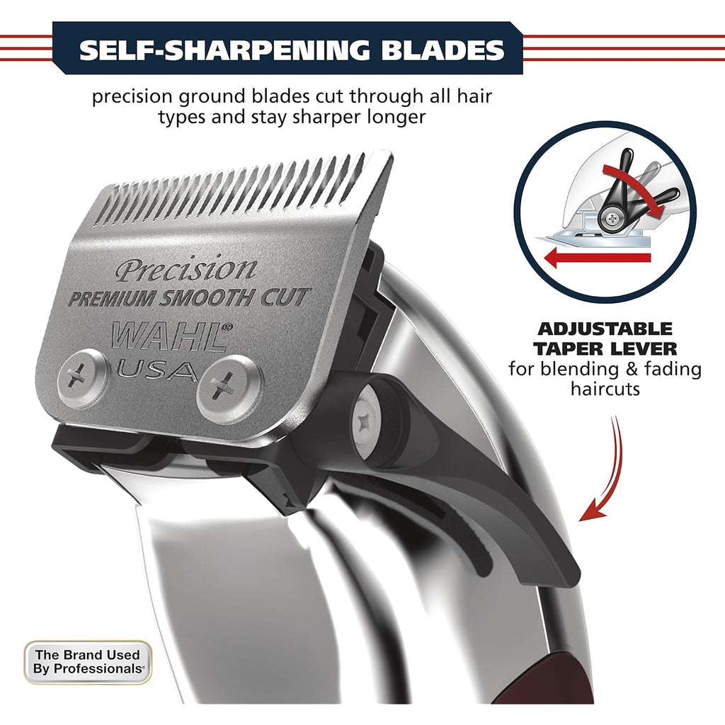 Wahl Usa Pro Ultra Quiet High Torque Corded Hair Clipper For Ultra Quiet Operation And Cooler Operating Temperatures, Metal Housing With Bonus Hair Clipping Guard Caddy - Model 3000097