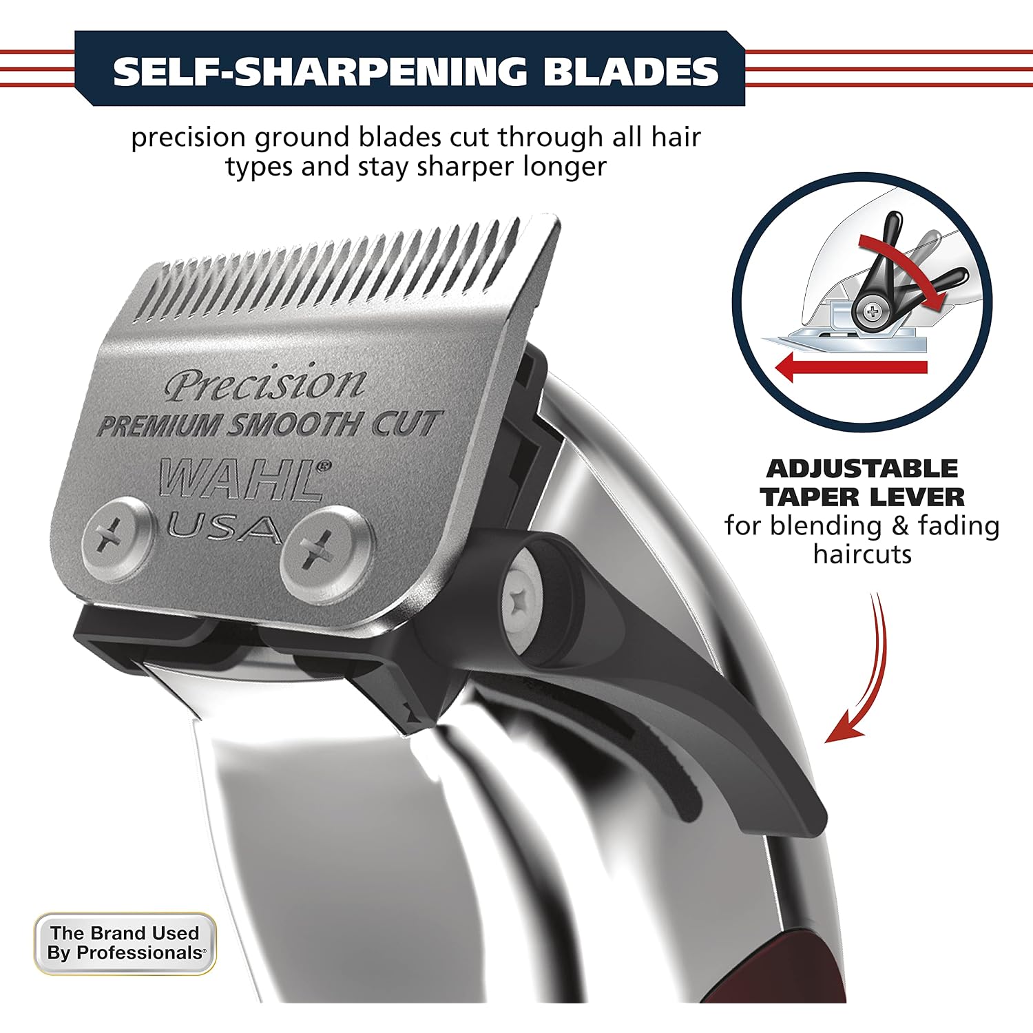 Wahl Usa Pro Ultra Quiet High Torque Corded Hair Clipper For Ultra Quiet Operation And Cooler Operating Temperatures, Metal Housing With Bonus Hair Clipping Guard Caddy - Model 3000097