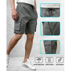 Southpole Men'S Quick Dry Track Cargo Shorts, Inseam 9", Lightweight, Water Resistant