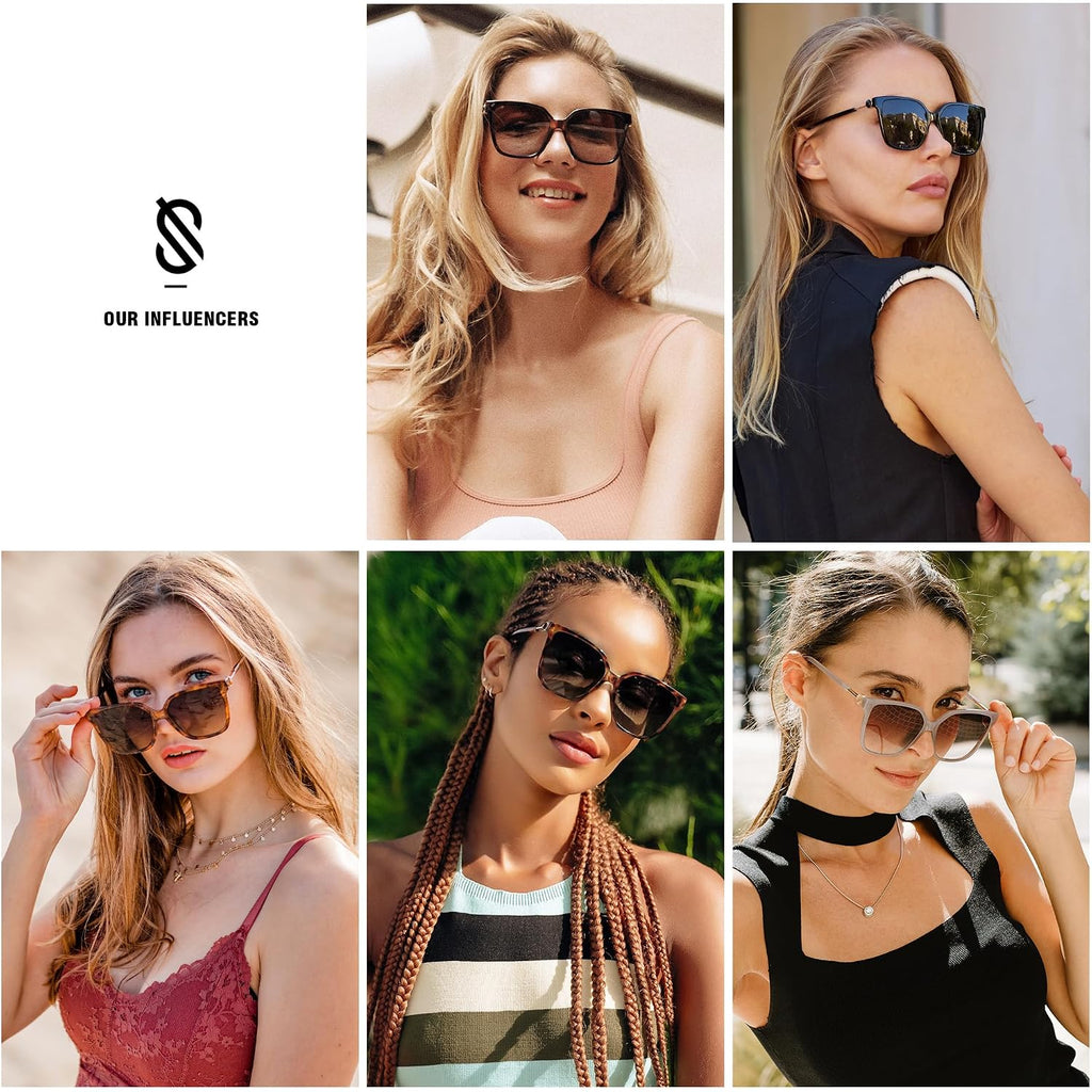 SOJOS Fashion Square Sunglasses for Women Trendy UV Protection Lens Womens Sunnies Sunglasses SJ2196 Dark Tortoise