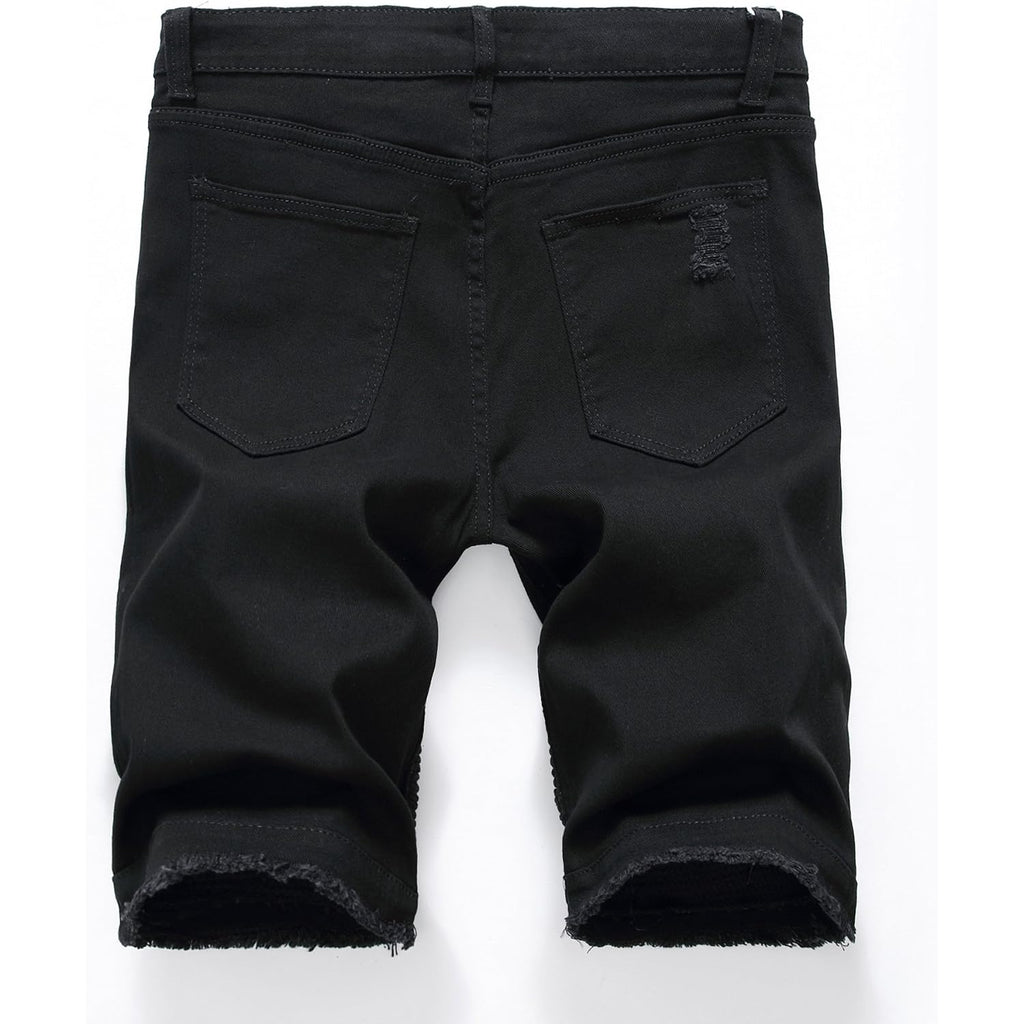 Enrica Men'S Ripped Distressed Slim Fit Holes Denim Shorts