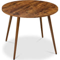 Best Choice Products Round 35.5In Dining Table For 4 W/Sturdy Wood Finish Steel Legs, Mid Century Modern, Space-Saving, Small Space Circle Dinette For Home, Kitchen, Apartment - Medium Brown