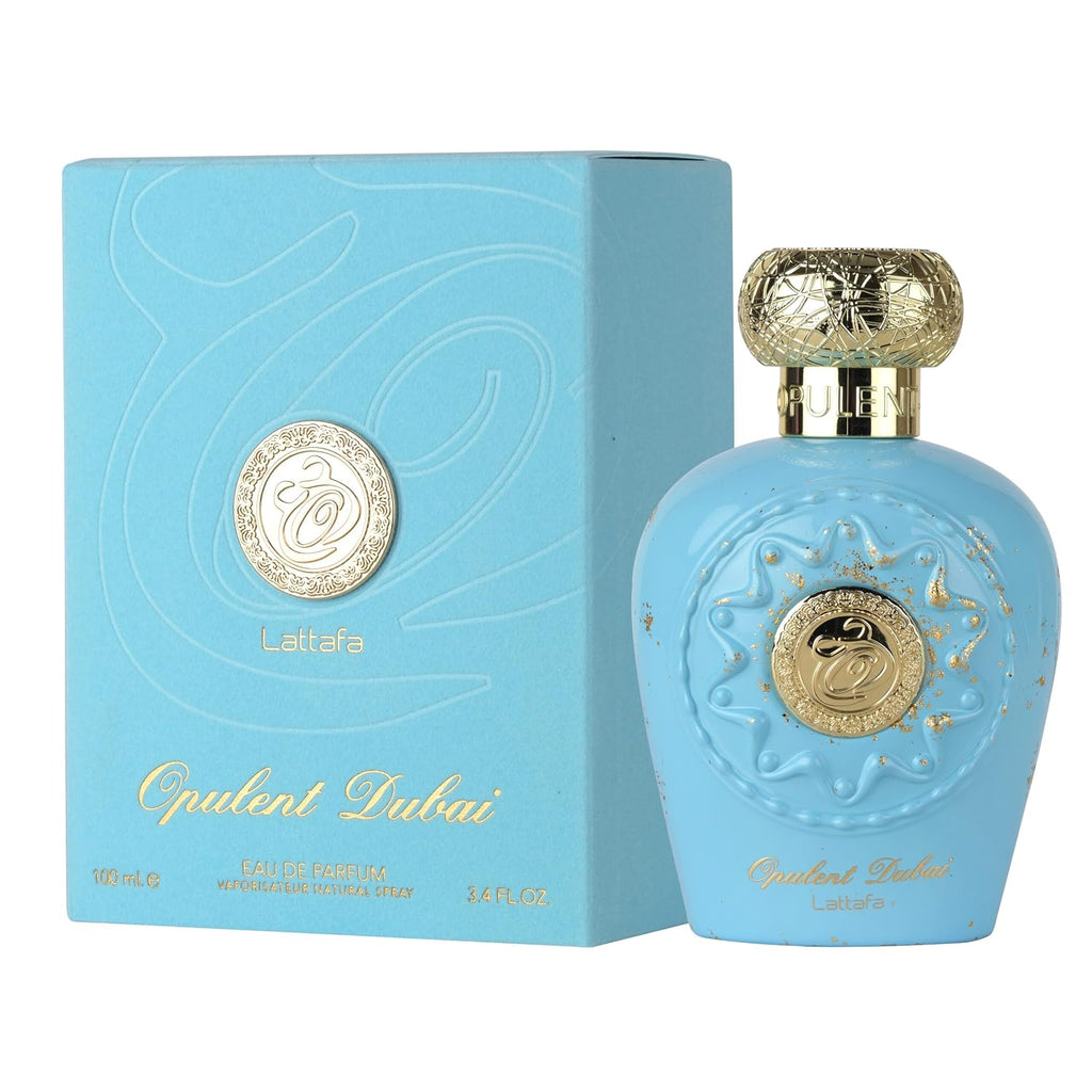 Lattafa Opulent Dubai - Citrus, Fruity, Floral, Woody - Eau de Parfum Long-Lasting Fragrance for Unisex, 3.4 Ounce / 100 ml