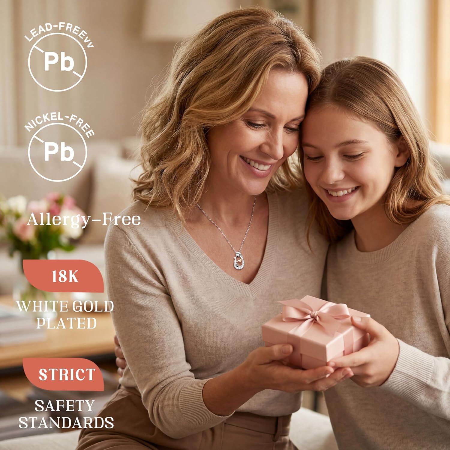 MILACOLATO Mothers Day Necklace for Mom 925 Sterling Silver Mom and Child Necklace with Birthstones Heart Mother Daughter Necklaces for Women New Mum Grandma Wife Birthday Mothers Day Jewelry Gifts