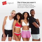 Hanes Women's Originals Rib Crop Tank Top 2-Pack, Comfywear Stretch Cotton Cropped Top