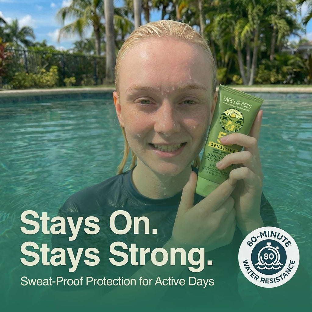 Grass-Fed Tallow Mineral Sunscreen Spf 50 — No White Cast, Non-Nano Zinc Oxide, Reef Safe Uva/Uvb, Water Resistant 80 Min, Moisturizing & Soothing With Aloe Vera, Face & Body